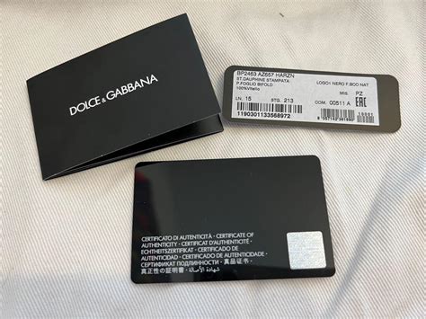 dolce and gabbana fake wallet|authenticity card dolce gabbana.